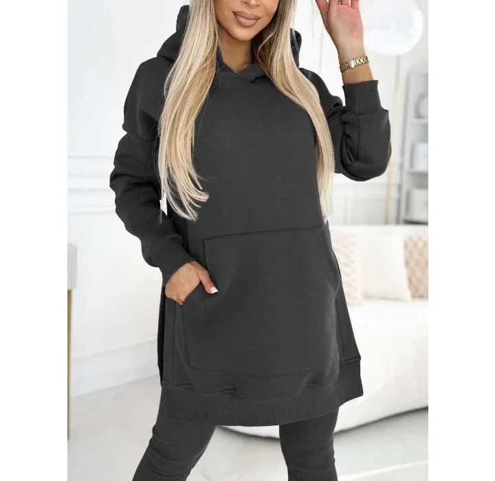 Conjunto Lívia Confortável – Blusão Longo + Calça Slim