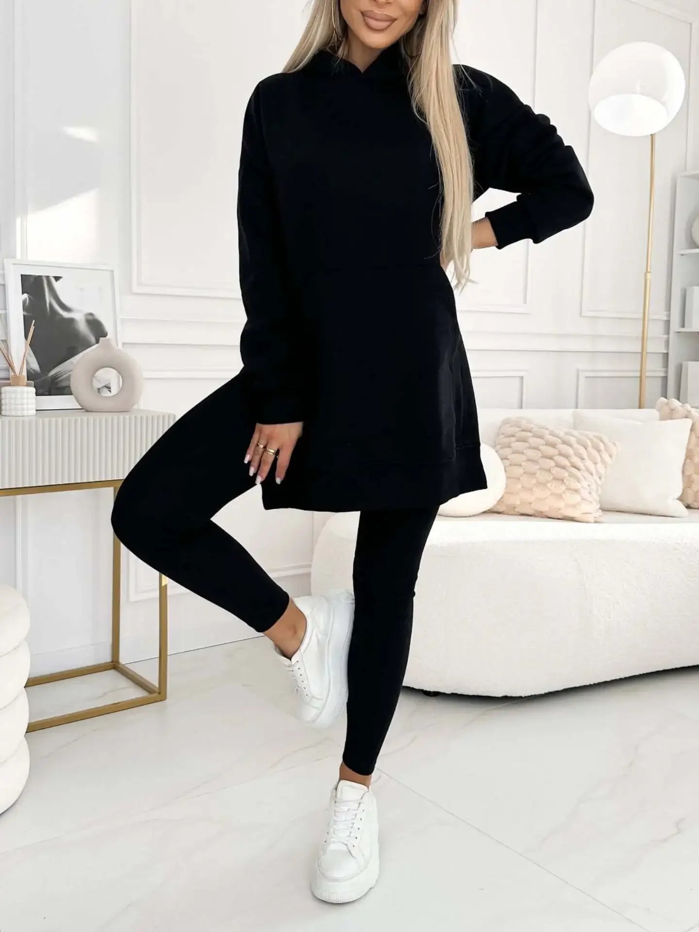 Conjunto Lívia Confortável – Blusão Longo + Calça Slim