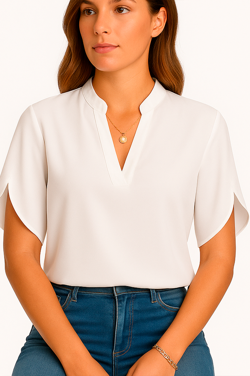 Blusa Feminina com Decote em V