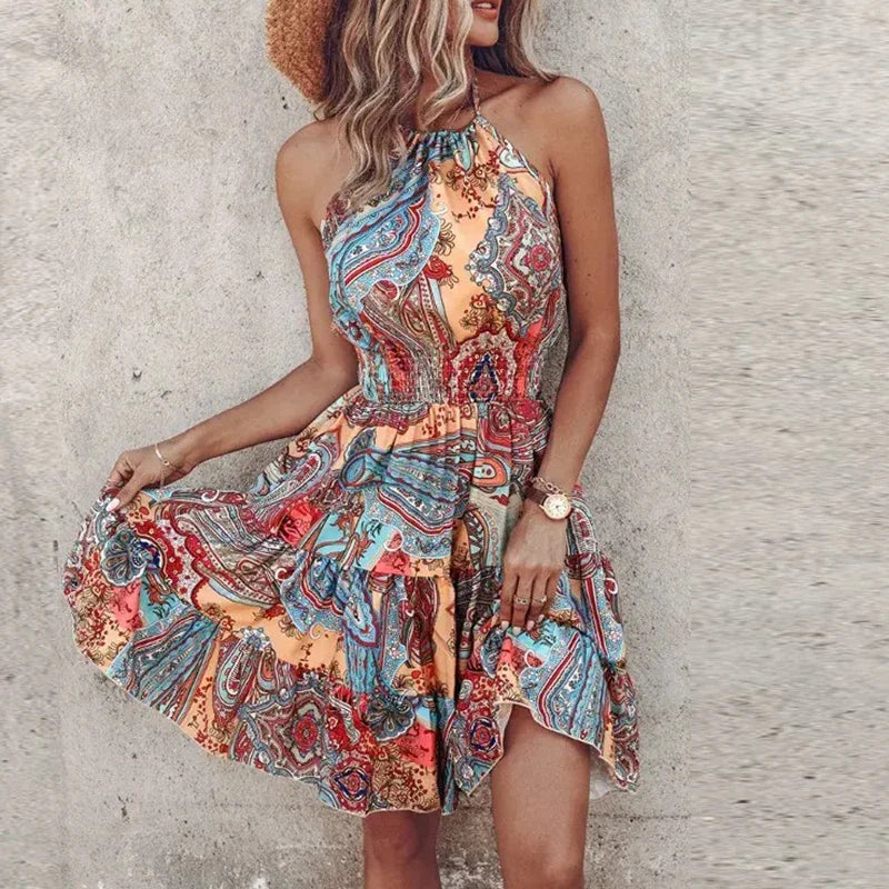 Vestido Floral de Verão Feminino