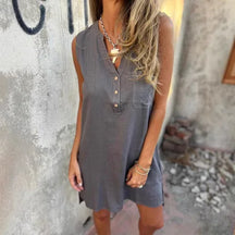 Vestido Charlotte – Sofisticação Europeia em Cada Detalhe - Linho Premium (Leve e Soltinho)