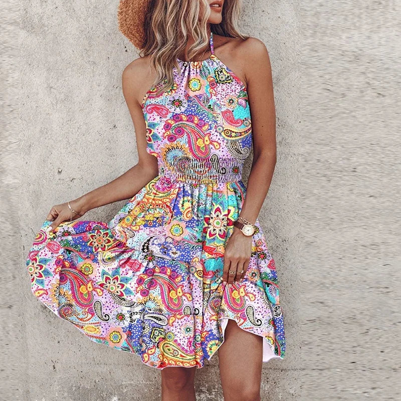 Vestido Floral de Verão Feminino