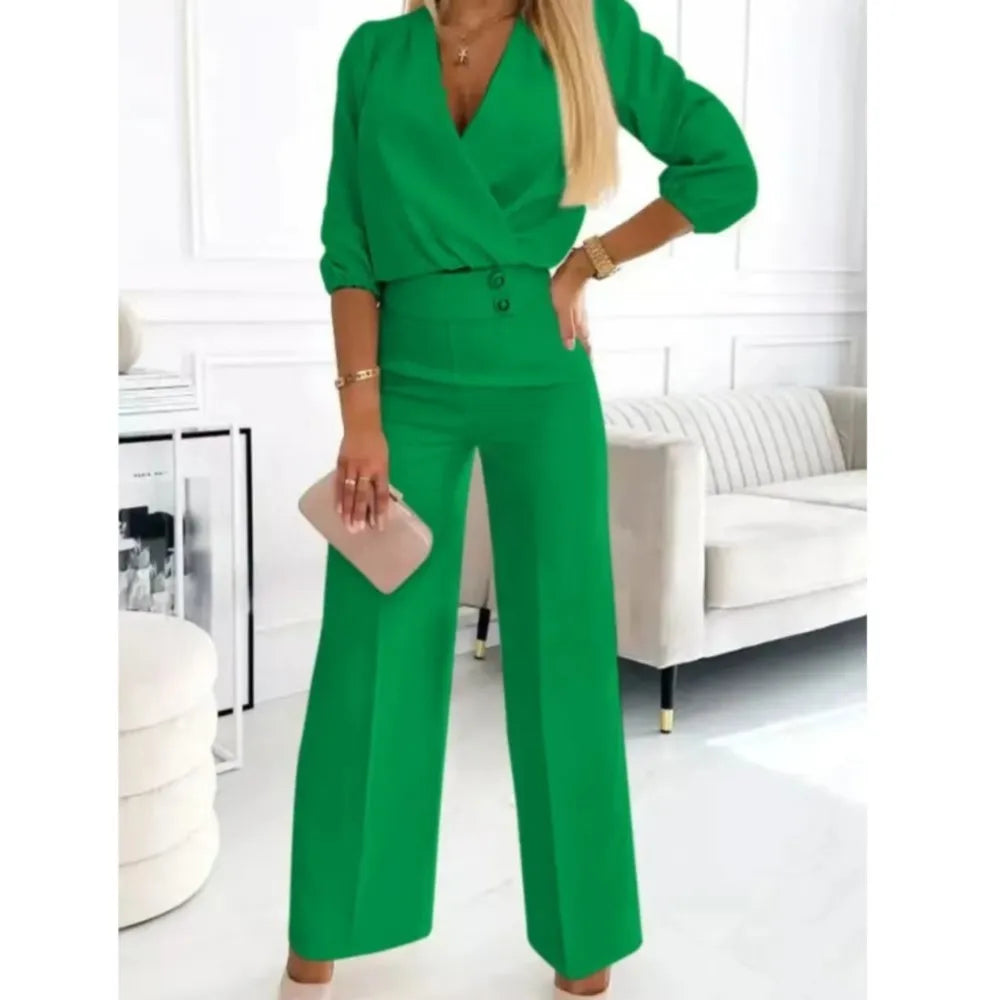 Conjunto Verona – Blusa + Calça com Corte Europeu e Sofisticação Atemporal