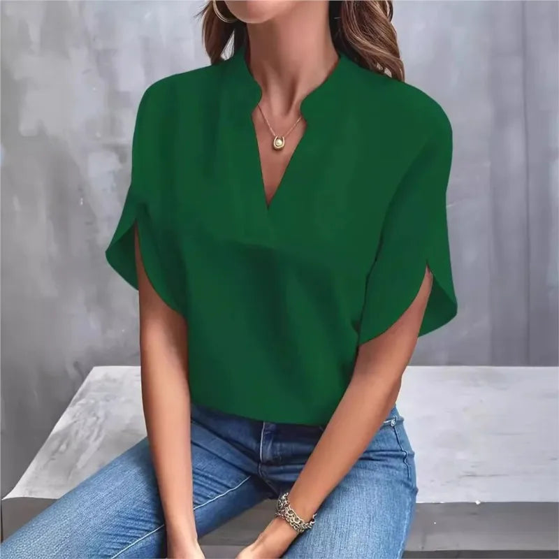 Blusa Feminina com Decote em V