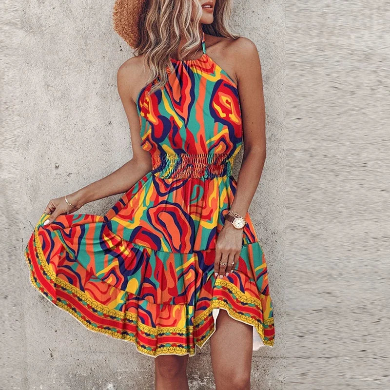 Vestido Floral de Verão Feminino