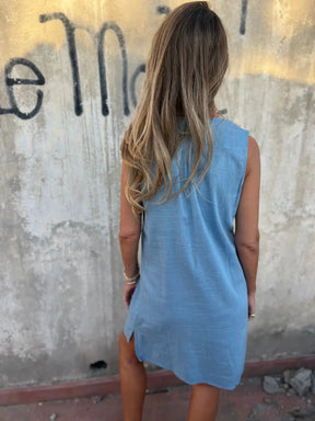 Vestido Charlotte – Sofisticação Europeia em Cada Detalhe - Linho Premium (Leve e Soltinho)