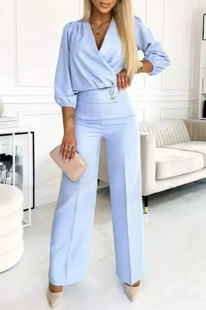 Conjunto Verona – Blusa + Calça com Corte Europeu e Sofisticação Atemporal